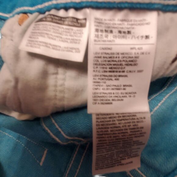 Levi’s 501 Button Fly Jeans Men’s 36x34 Bright Teal Blue Rare Color Edition Clas - Picture 8 of 10